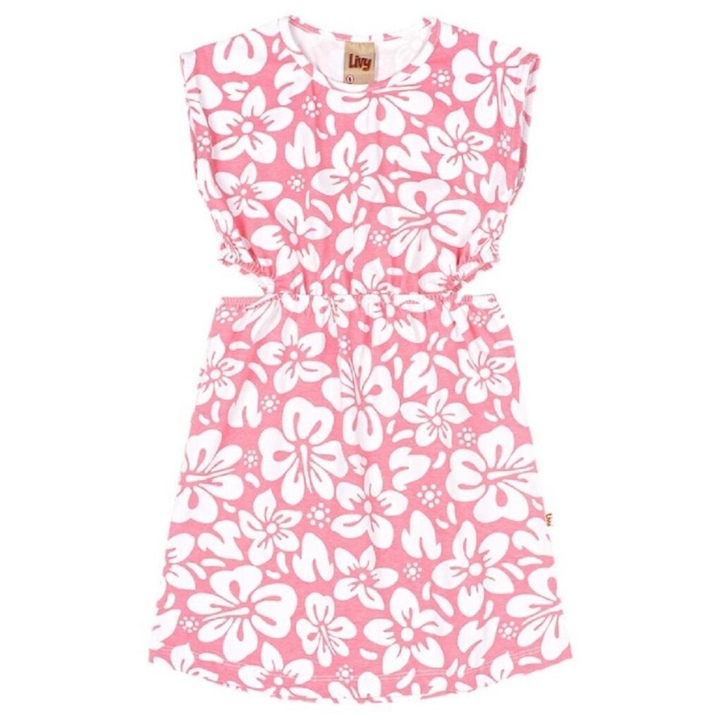 Vestido Infantil Menina Flower Hibisco Cotton Estampado