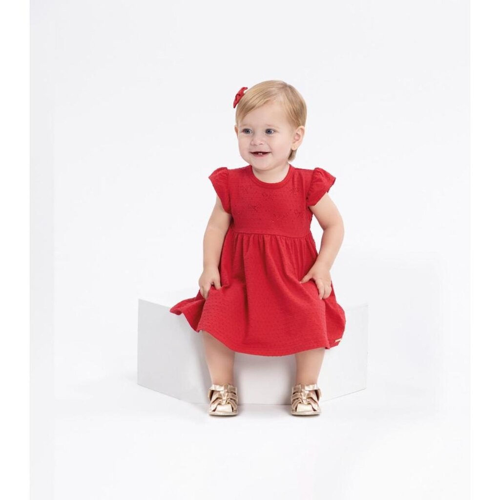 Vestido Infantil Menina Manga Curta Alakazoo Ref. A5208