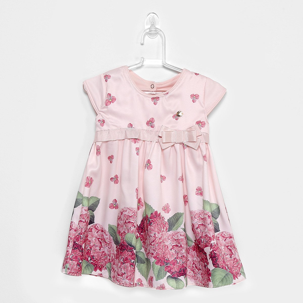 Vestido Infantil Milon Acetinado Floral - Rosa Menor preço em Vestido Infantil Milon Acetinado Floral - Rosa