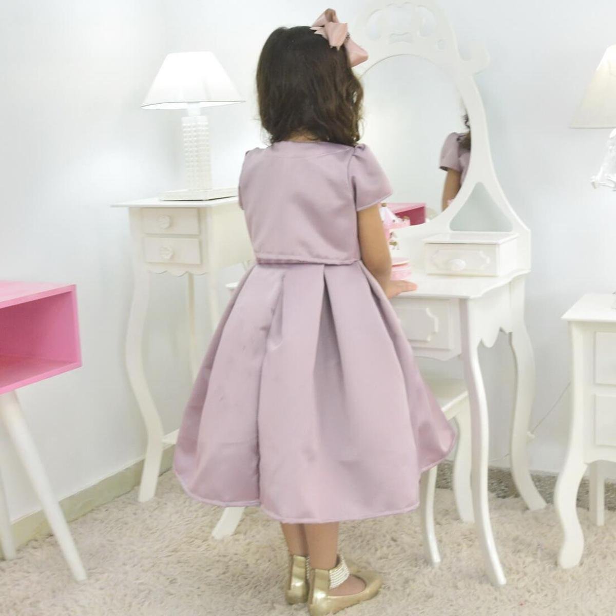 Bolero Vestido Infantil Rosa Seco Vestido Infantil Rosa Seco Com