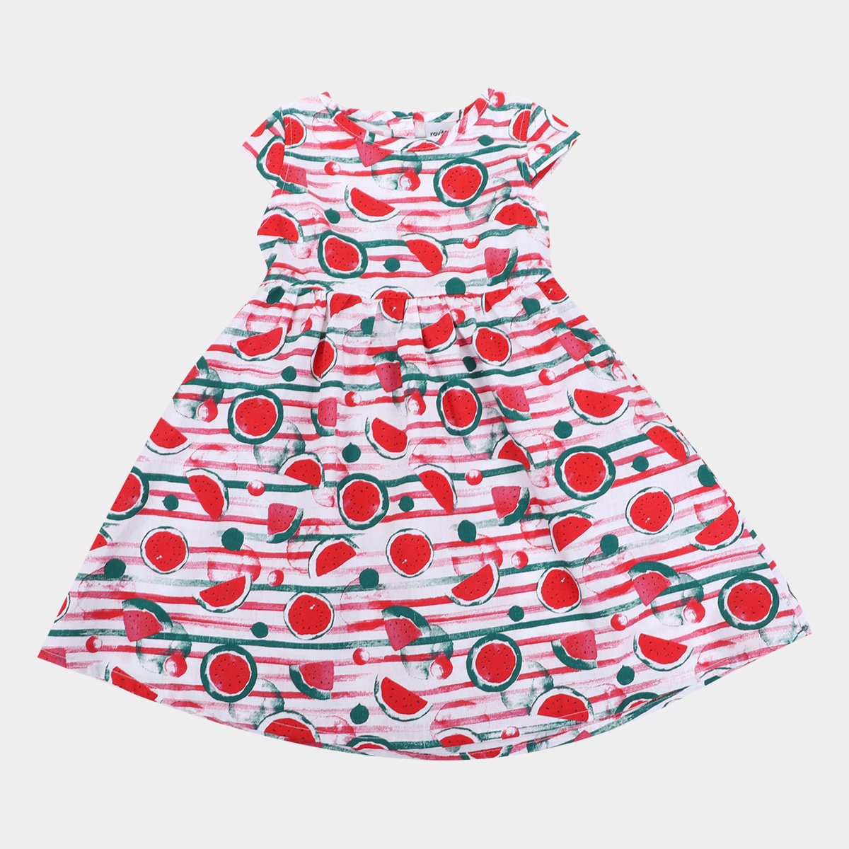 Vestido Infantil Rovitex Estampado - Off White Menor preço em Vestido Infantil Rovitex Estampado - Off White