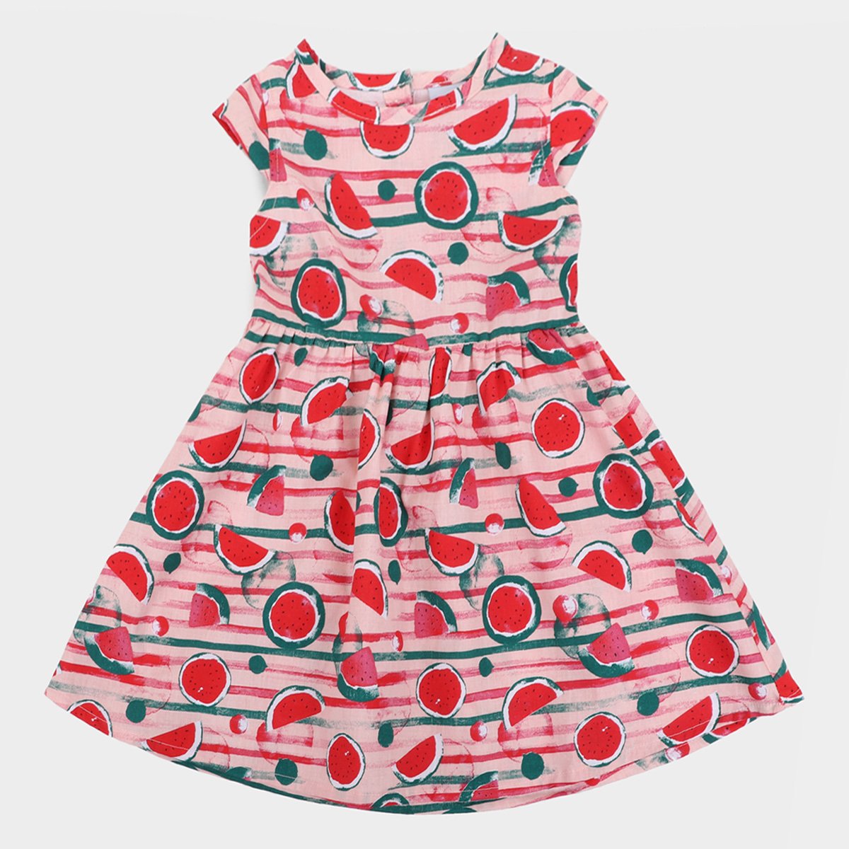 Vestido Infantil Rovitex Estampado - Rosa Menor preço em Vestido Infantil Rovitex Estampado - Rosa