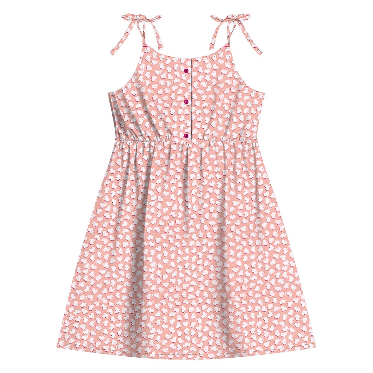 Vestido Infantil Rovitex Popeline Corações - Rosa Menor preço em Vestido Infantil Rovitex Popeline Corações - Rosa