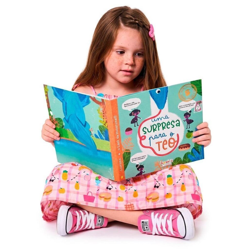Vestido  Infantil Surpresa para o Théo Alphabeto Rosa