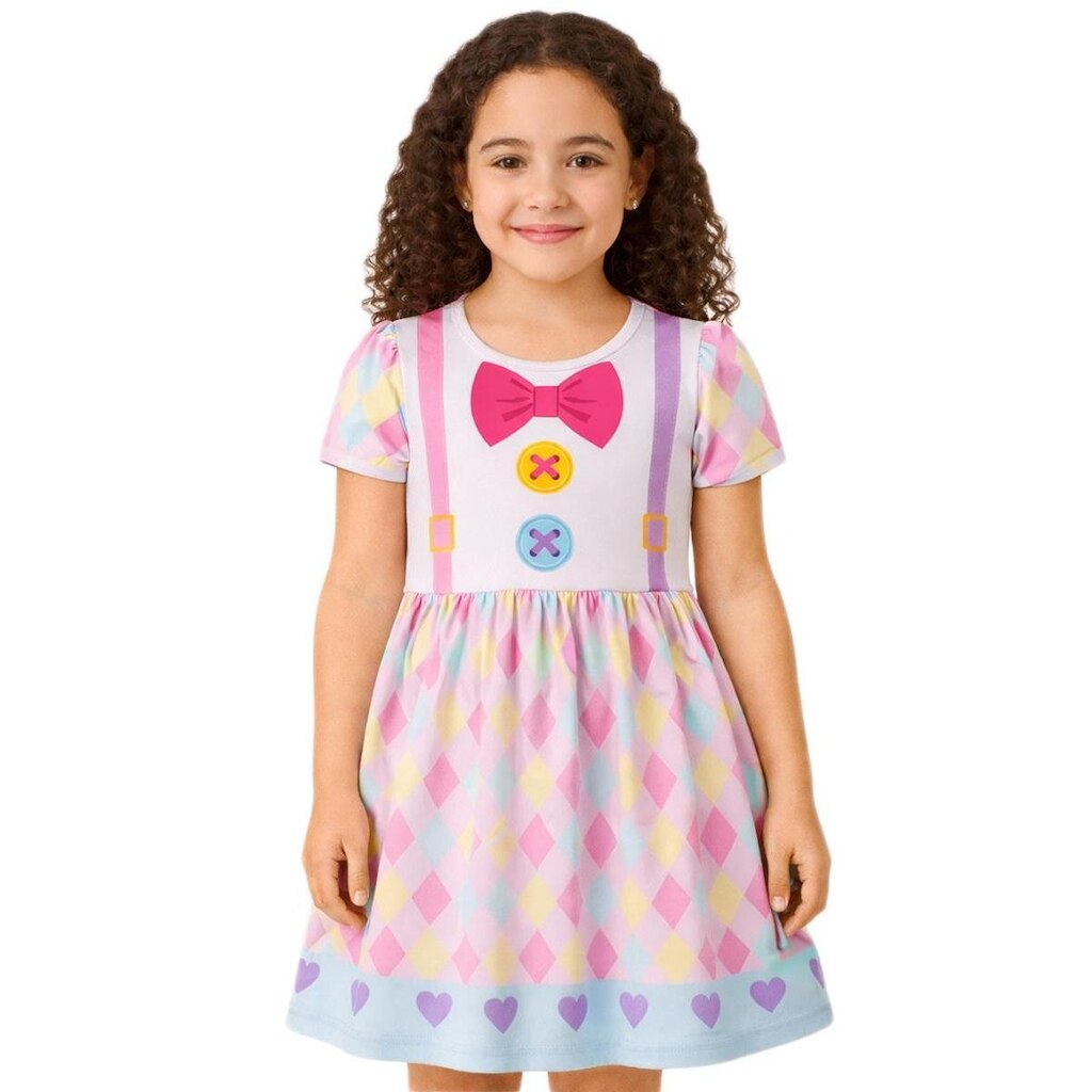 Vestido Infantil Temático Fantasia Palhacinha