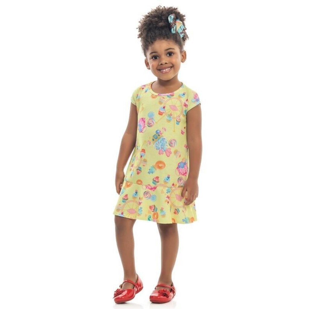 Vestido Infantil Verão Cup Cake Tam 4 a 10 - Kaiani