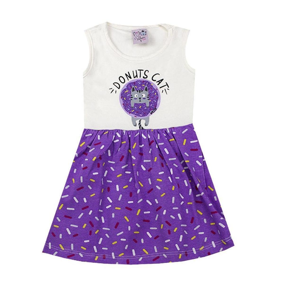 Vestido Infantil Vitalite Regata Donuts Cat Vallen Feminino - Creme Menor preço em Vestido Infantil Vitalite Regata Donuts Cat Vallen Feminino - Creme