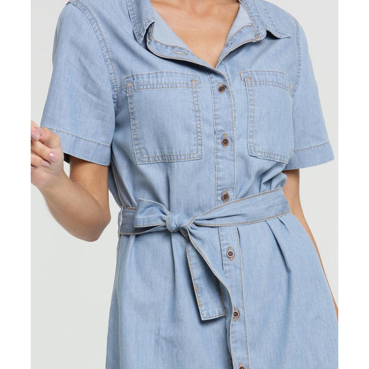 vestido jeans curto marisa