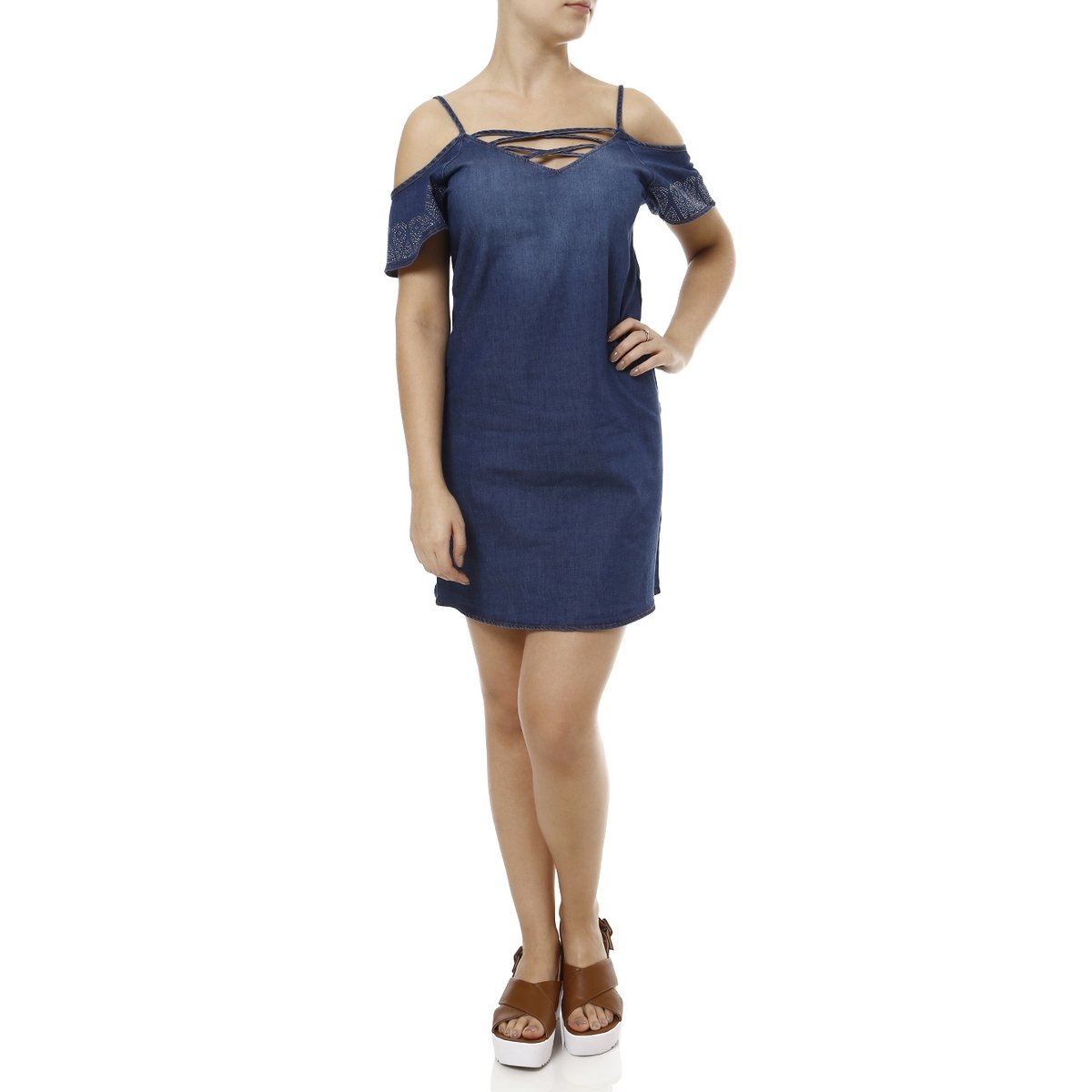 vestido jeans cativa