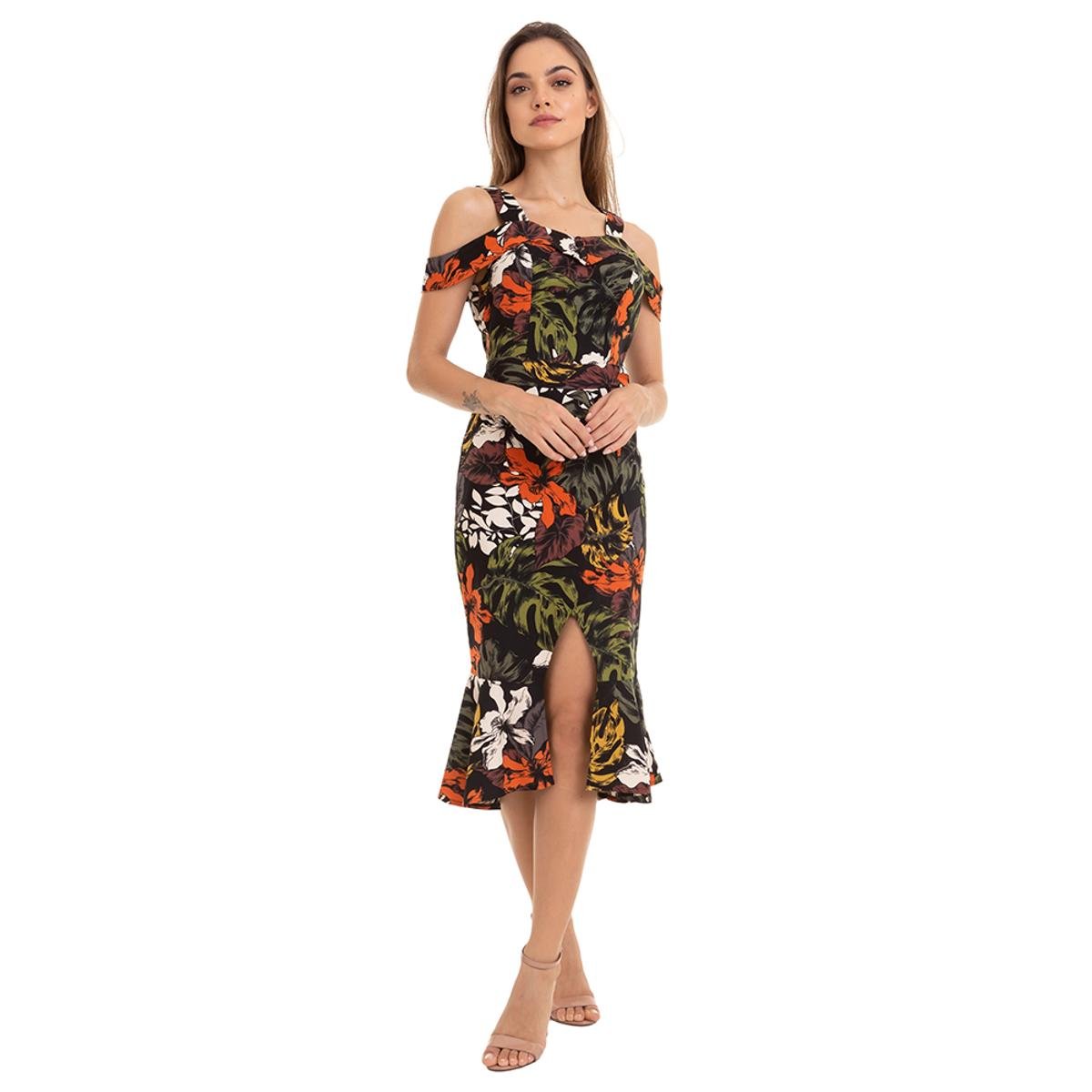 vestido de linho floral