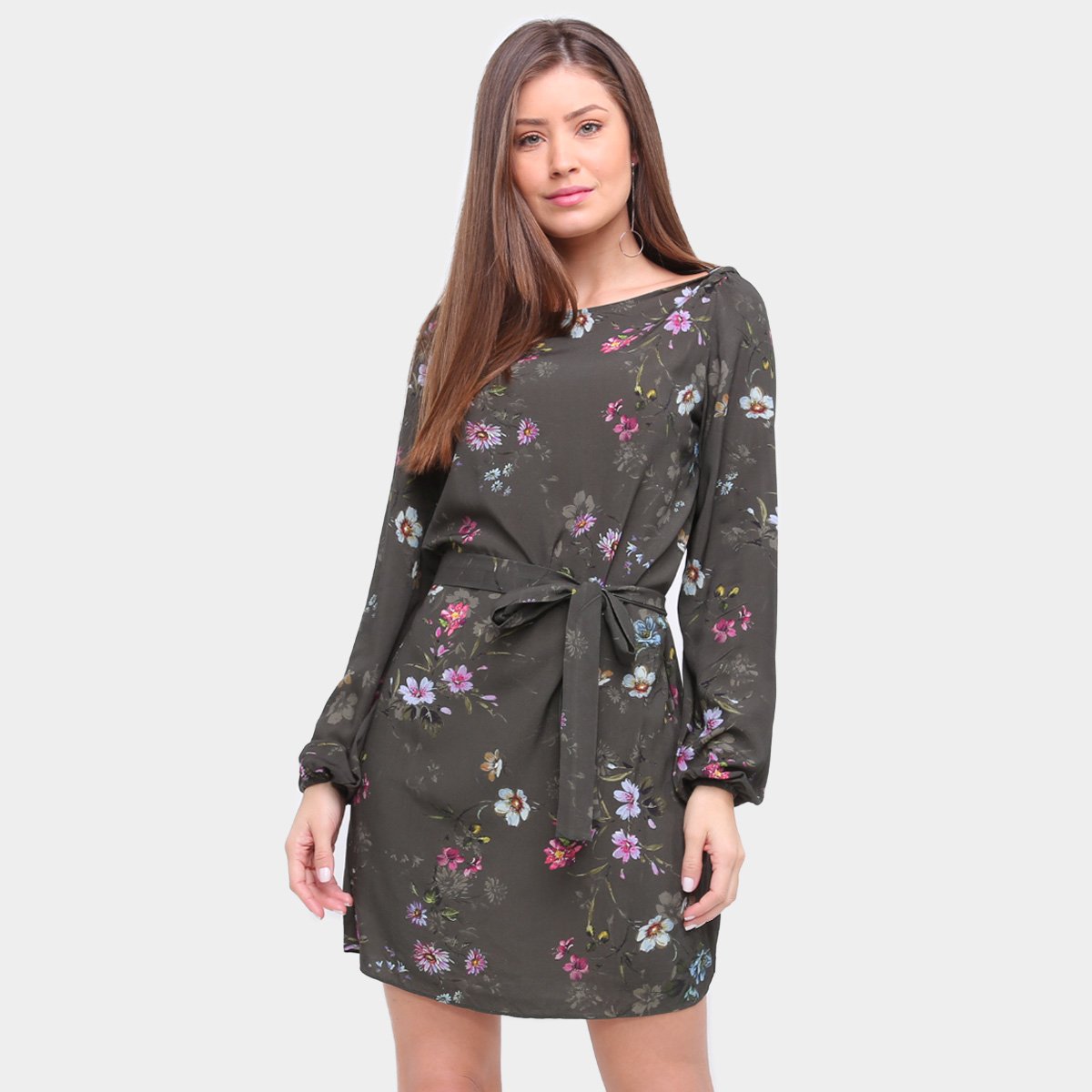 Vestido Lez a Lez Evasê Curto Manga Longa Rayon - Verde escuro Menor preço em Vestido Lez a Lez Evasê Curto Manga Longa Rayon - Verde escuro