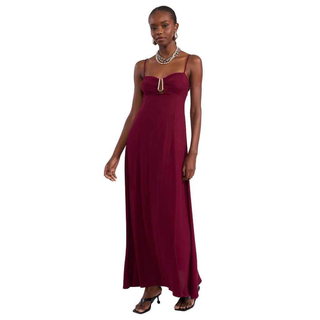 Vestido Longo Colcci com Detalhe de Metal no Decote