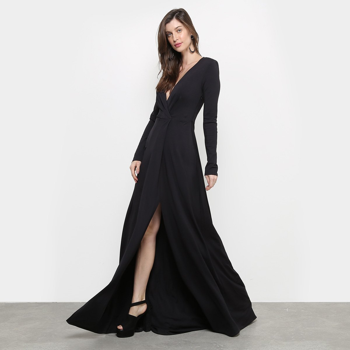 Vestido Longo Colcci - Preto Menor preço em Vestido Longo Colcci - Preto