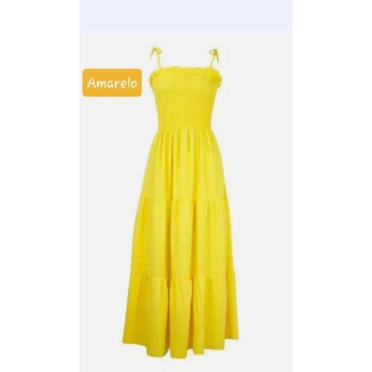 Vestido Longo De Alça Com Lastex Liso Zattini - Main Image