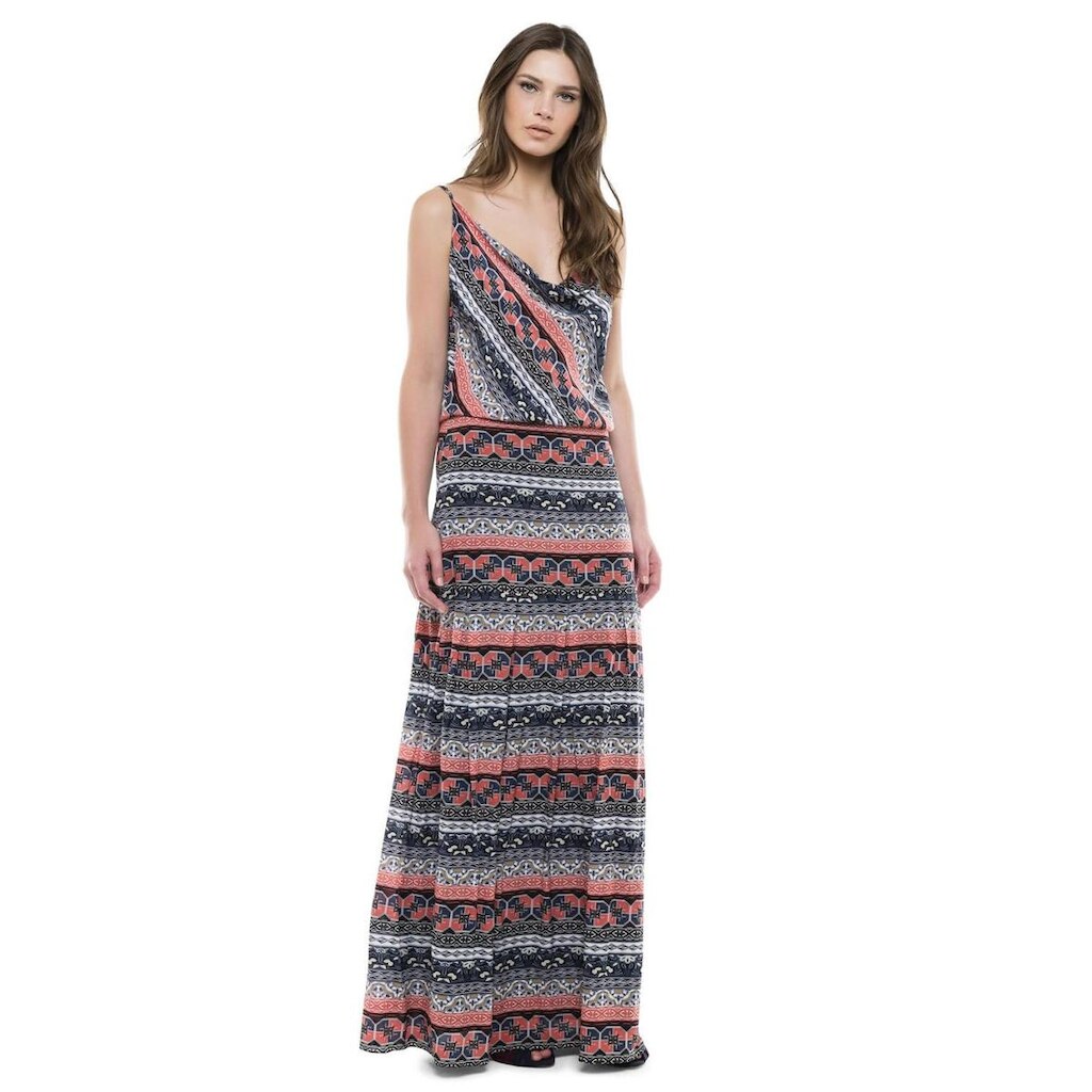 Vestido Longo Estampa Gravataria Estampado PP