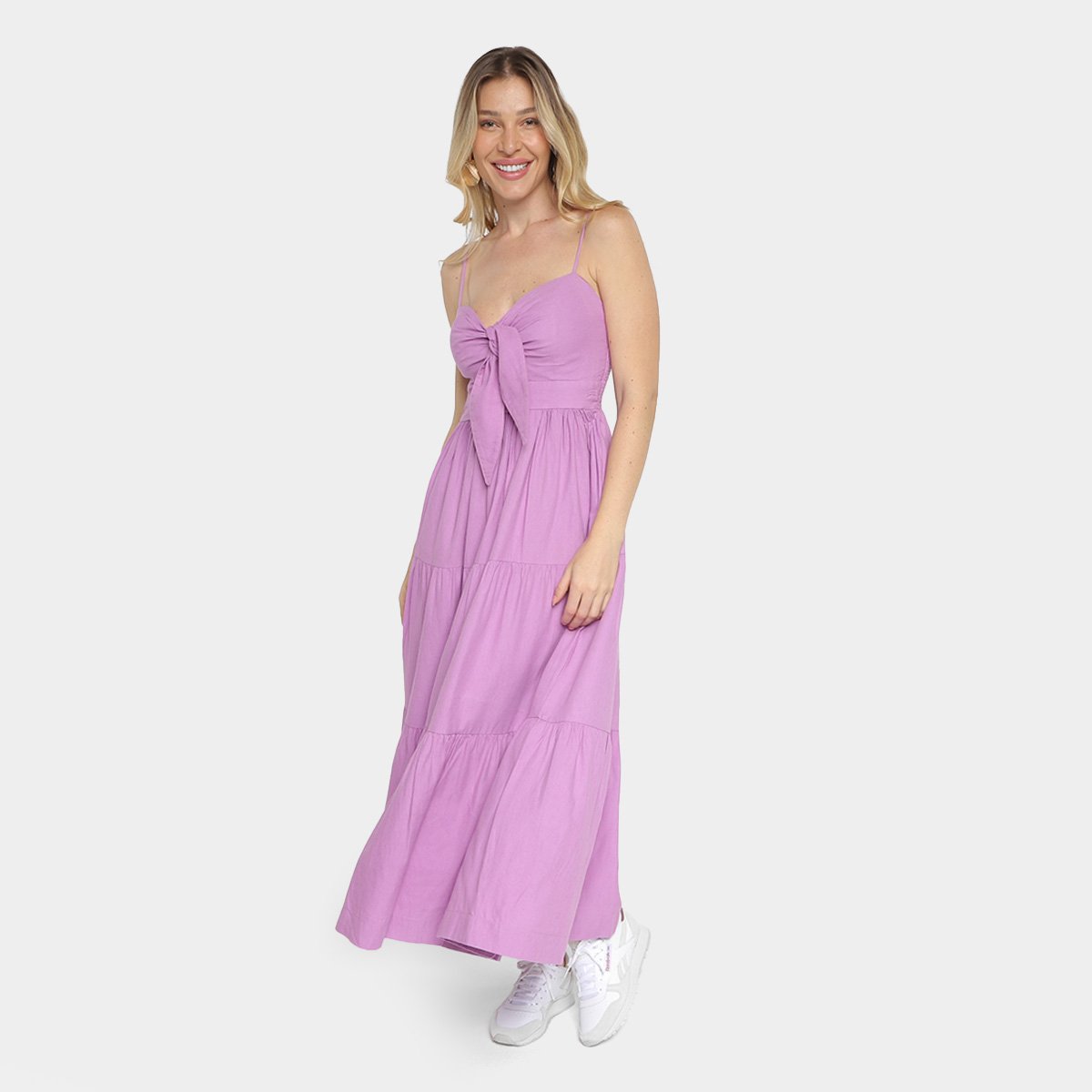 Vestido Longo Farm Marias Laço Feminino Menor preço em Vestido Longo Farm Marias Laço Feminino