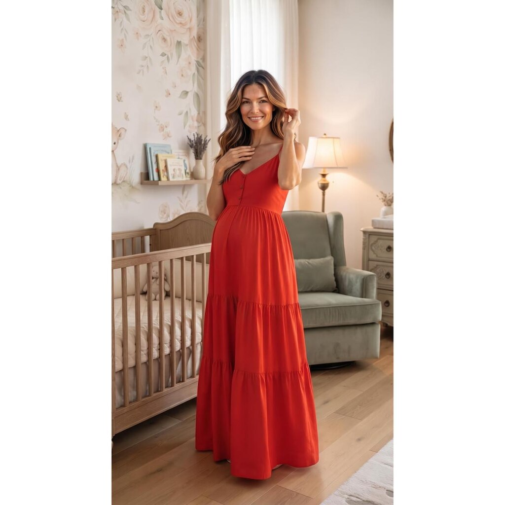 Vestido Longo Feminino Com Botões E Alças Gisele Freitas