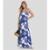 Vestido Longo Feminino em Tecido Estampado Dianna Azul - Azul