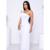 Vestido Longo Feminino Festa Gala Um Ombro Só Regata com Fenda Lateral Formatura Ano Novo Casamento - Branco