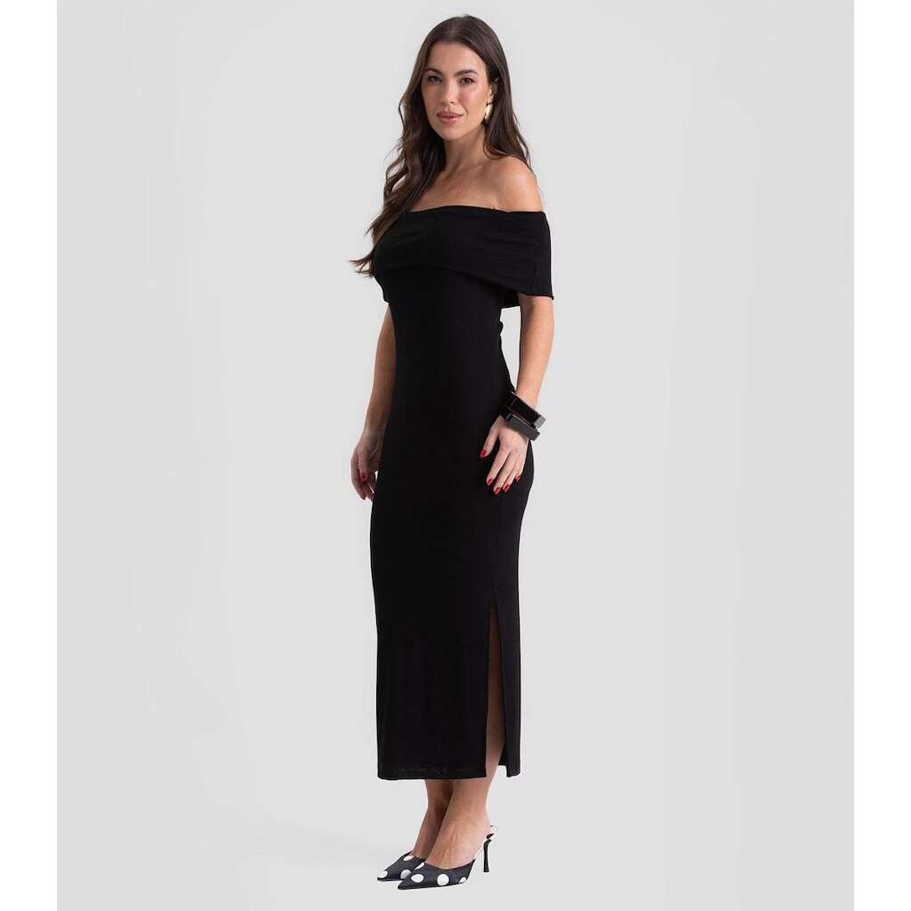 Vestido Longo Feminino Ombro A Ombro Dianna Preto