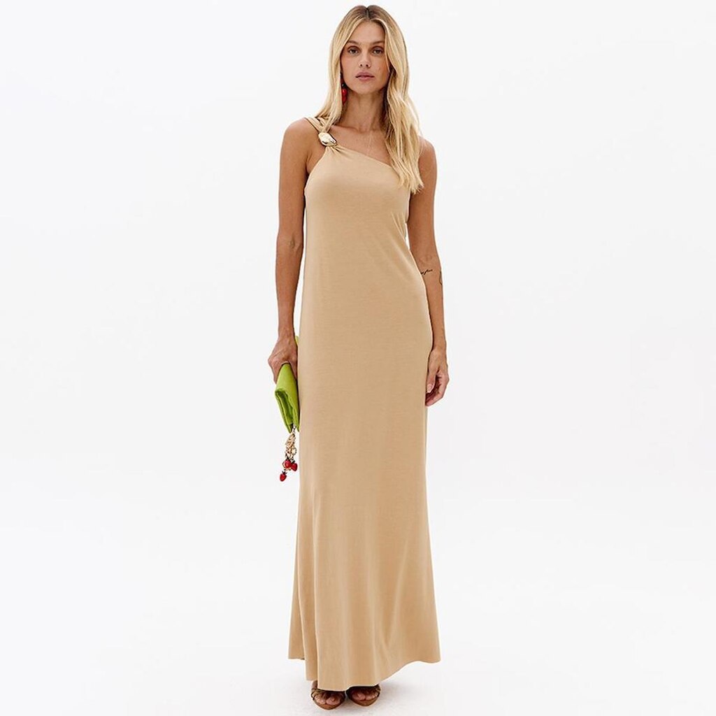 Vestido Longo Lança Perfume Ombro Único Feminino
