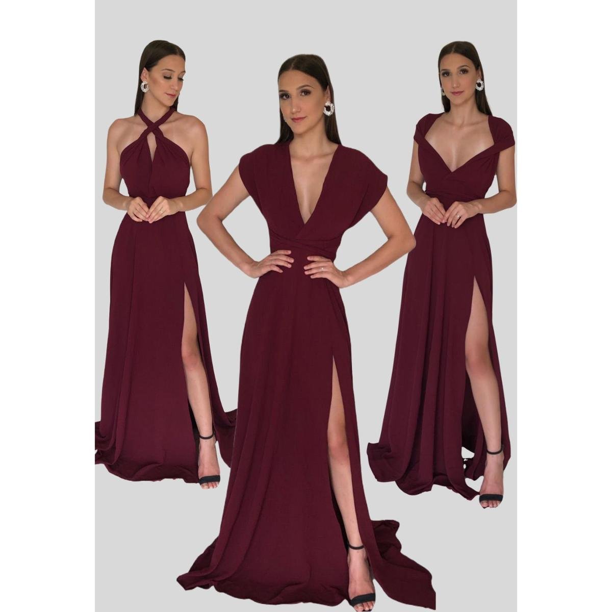 Vestido Longo Mil Formas Nana Marie Vestido Longo Marsala Zattini