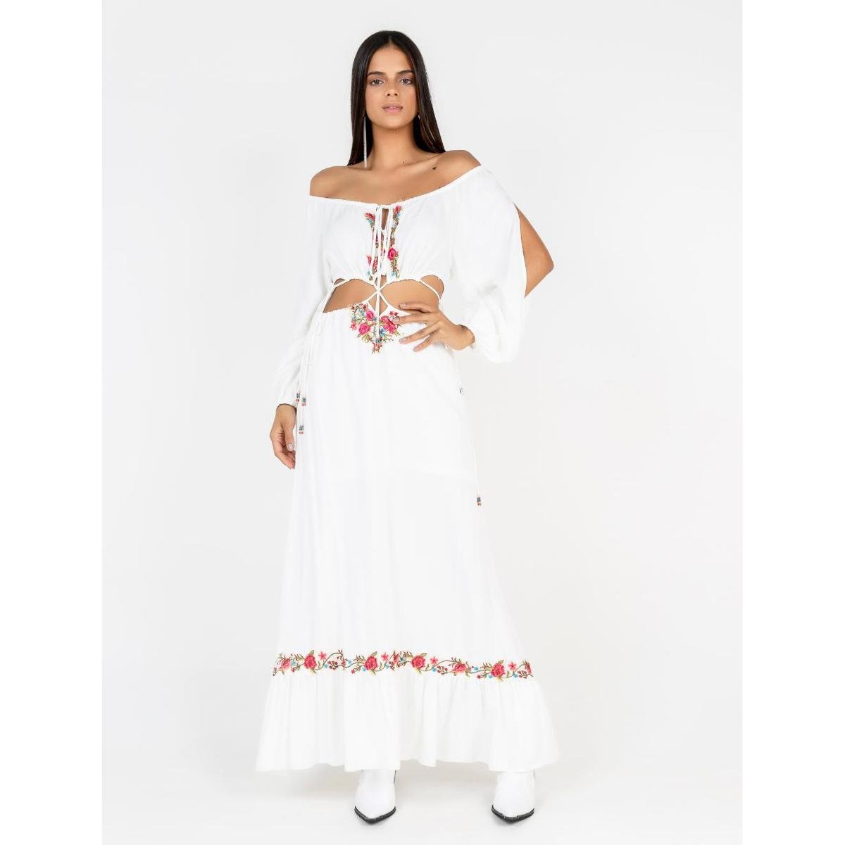 vestido branco de viscose