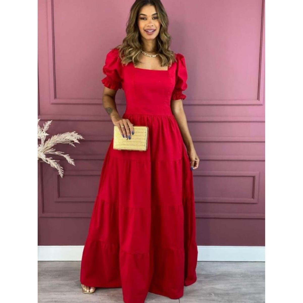 Vestido Vermelho Vestido Longo Juvenil Para Festa Vestido Longo