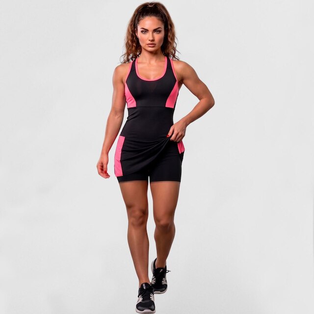 Vestido Macaquinho Fitness Academia Com Shorts Interno P/ GG