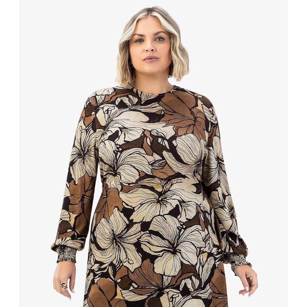 VESTIDO MANGA LONGA FLORES