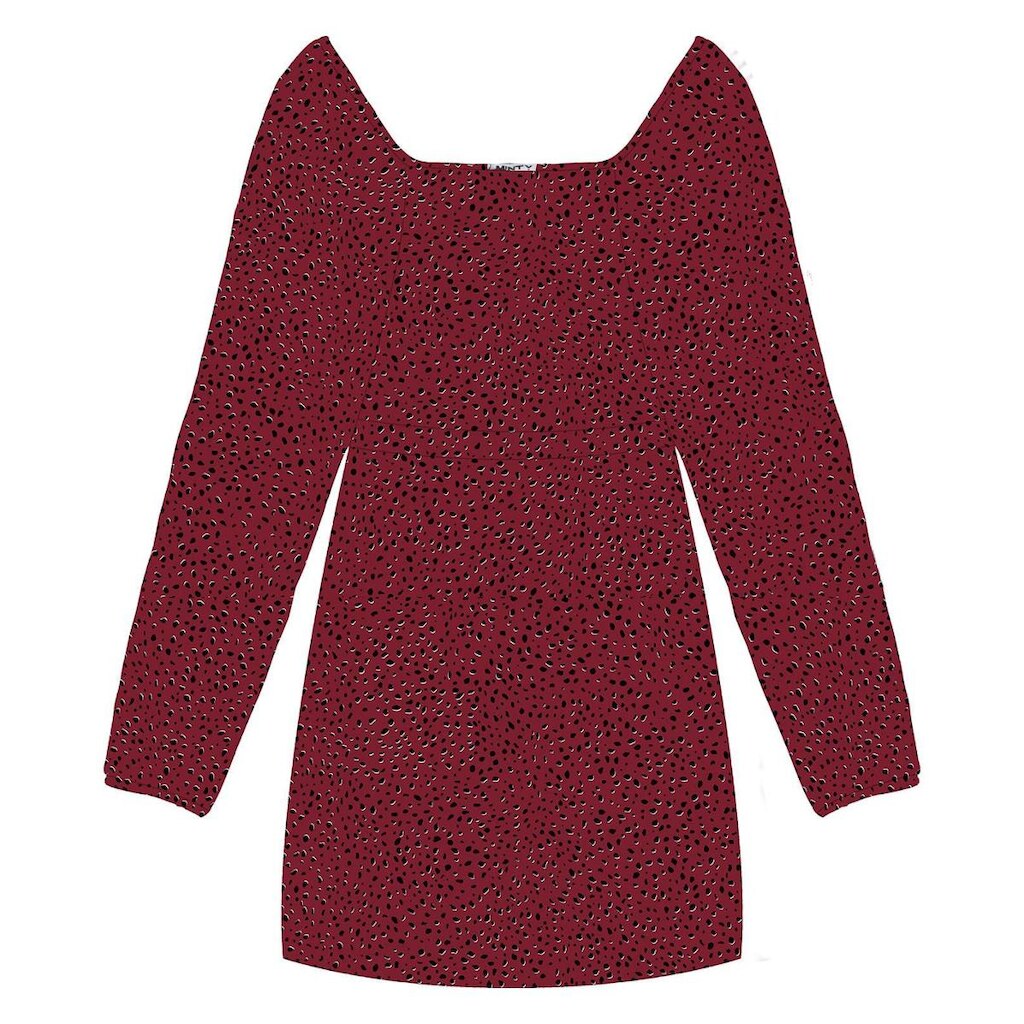 Vestido Manga Longa Juvenil Em Molecotton Minty Vermelho