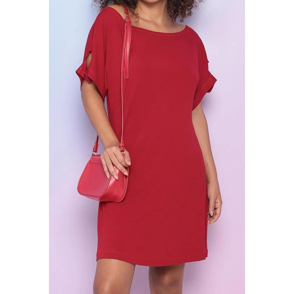 Vestido Maria Paes Com Detalhe - Vermelho Menor preço em Vestido Maria Paes Com Detalhe - Vermelho