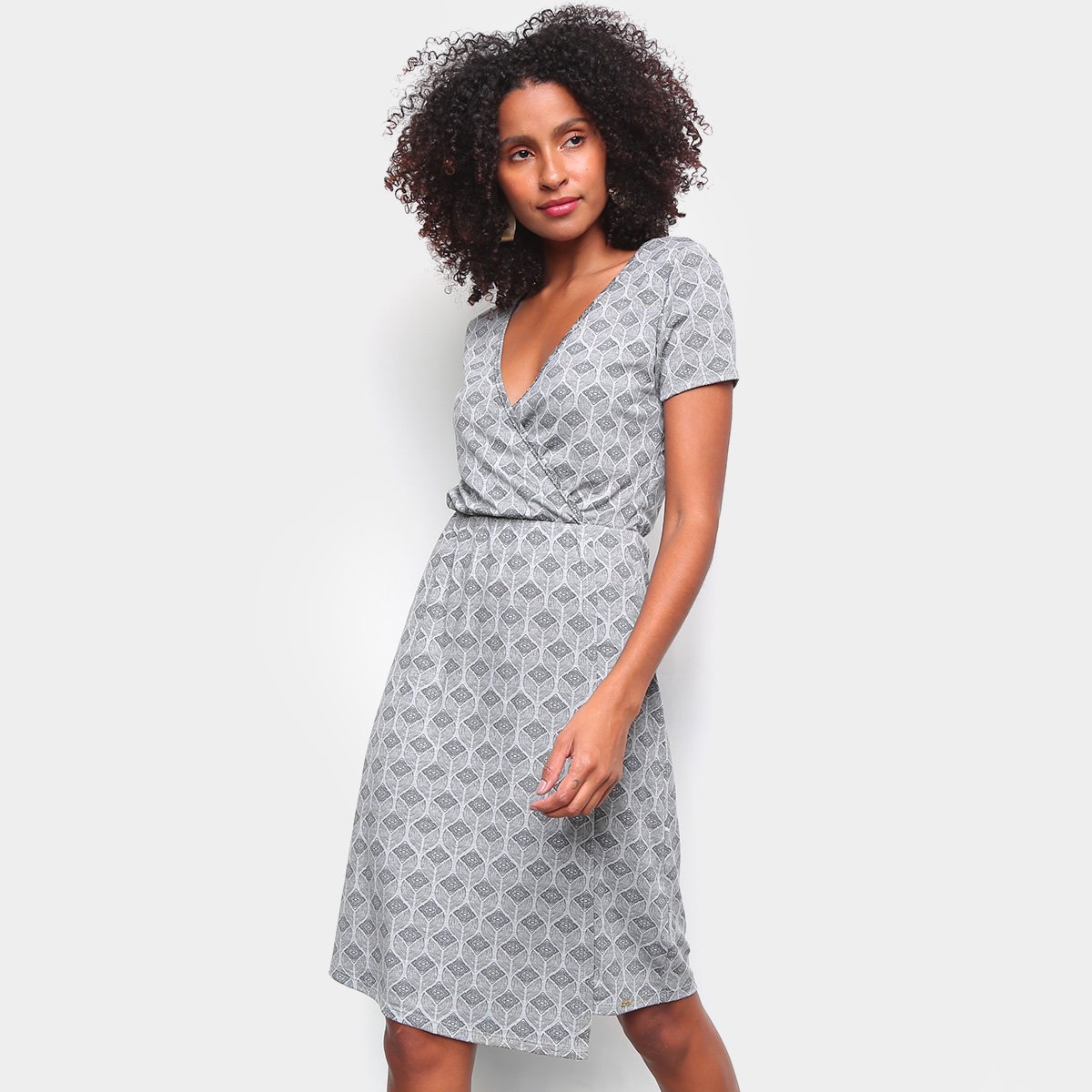 Vestido Marialicia Curto Transpassado - Mescla Menor preço em Vestido Marialicia Curto Transpassado - Mescla