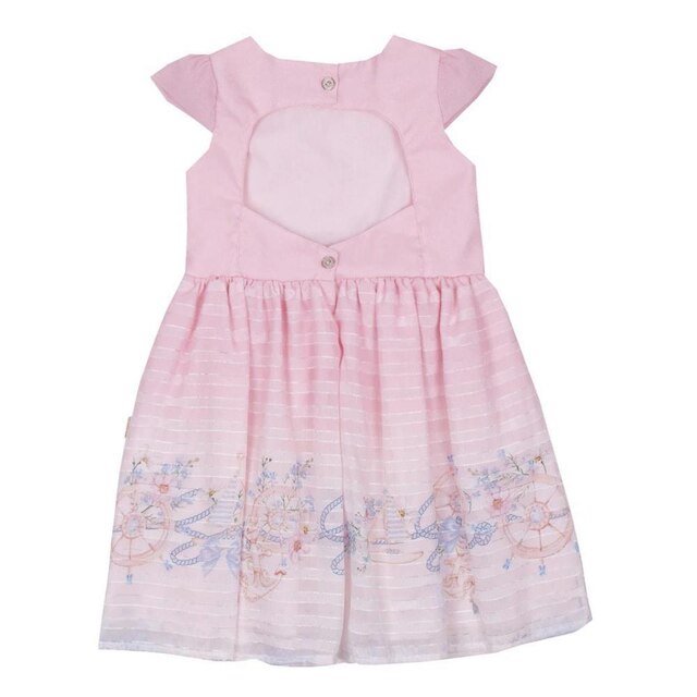 Vestido Menina Tecido Chiffon Estampado Paraiso Verão 15596