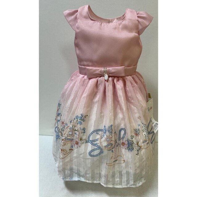 Vestido Menina Tecido Chiffon Estampado Paraiso Verão 15596