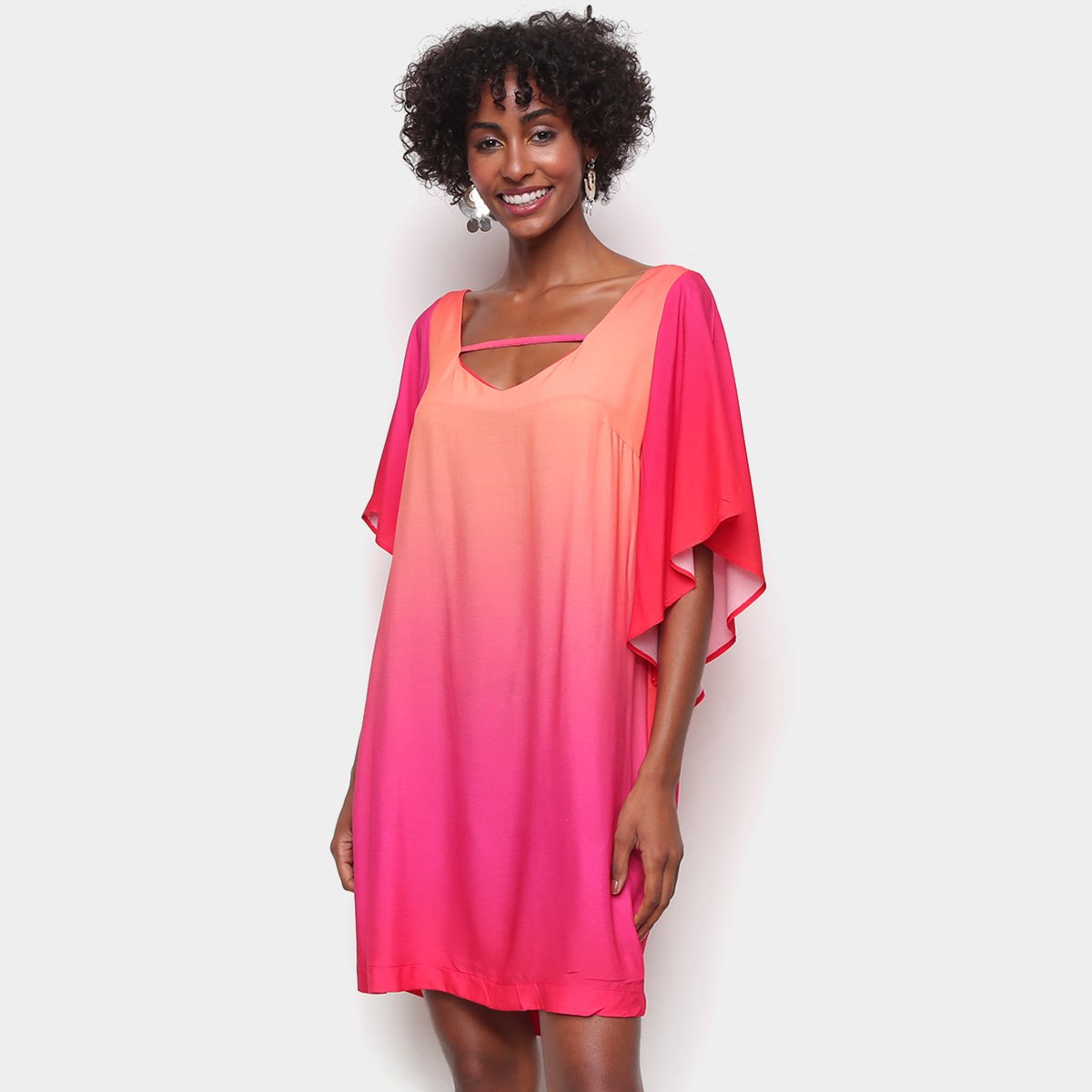 Vestido Mercatto Evasê Curto Liso - Laranja Menor preço em Vestido Mercatto Evasê Curto Liso - Laranja