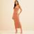 Vestido Mid Forum Canelado Feminino - Marrom