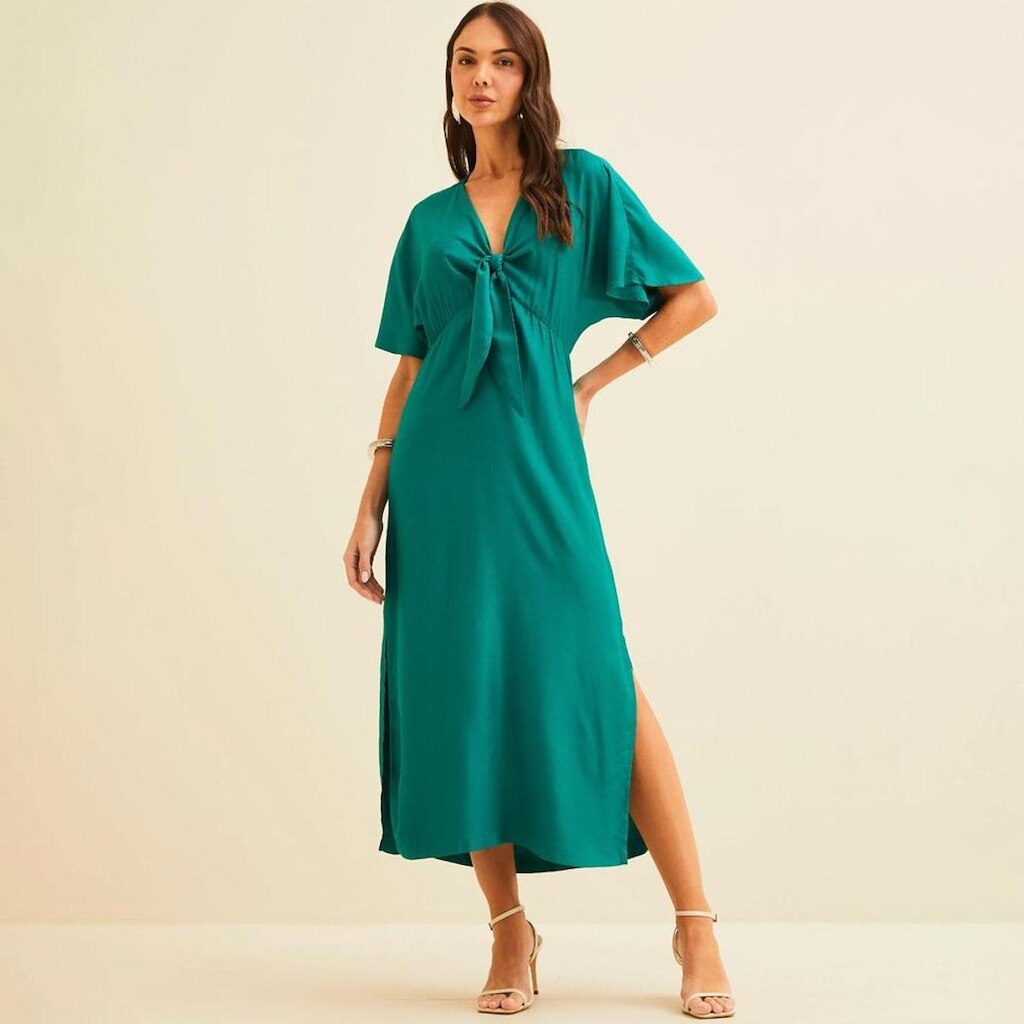 Vestido Mid Forum Faixa Feminino