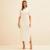 Vestido Mid Forum Manga Feminino - Off White