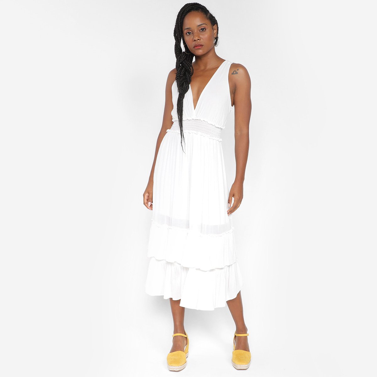 Vestido Midi All Is Love Yala Lastex - Branco Menor preço em Vestido Midi All Is Love Yala Lastex - Branco