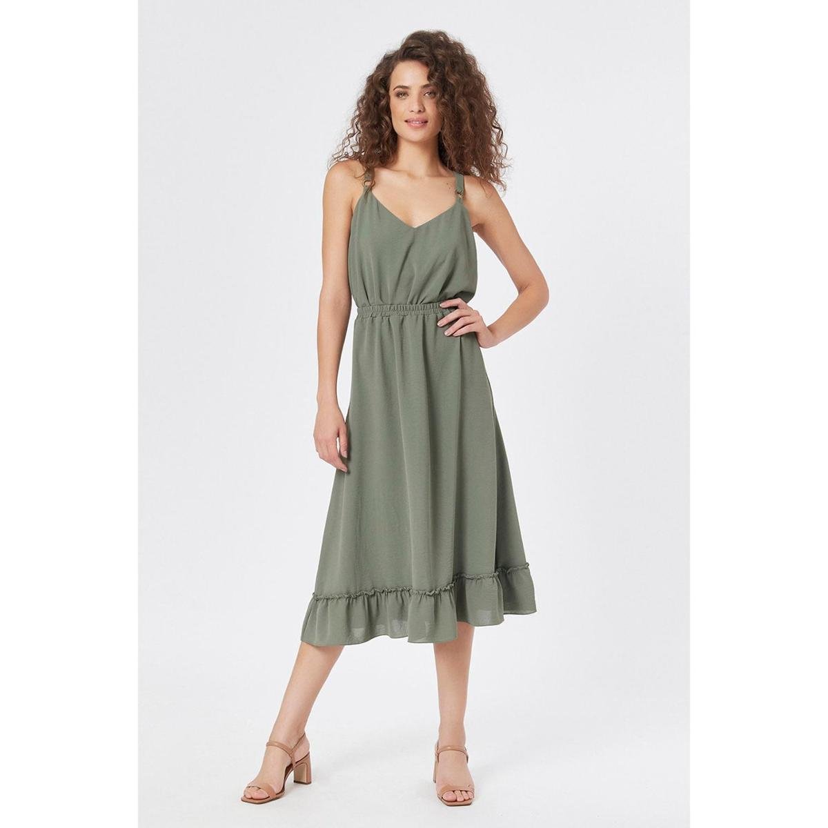 Vestido Midi Argola Alcinha Detalhe Costa Feminina - Verde é ruim? Vestido Midi Argola Alcinha Detalhe Costa Feminina - Verde é boa?