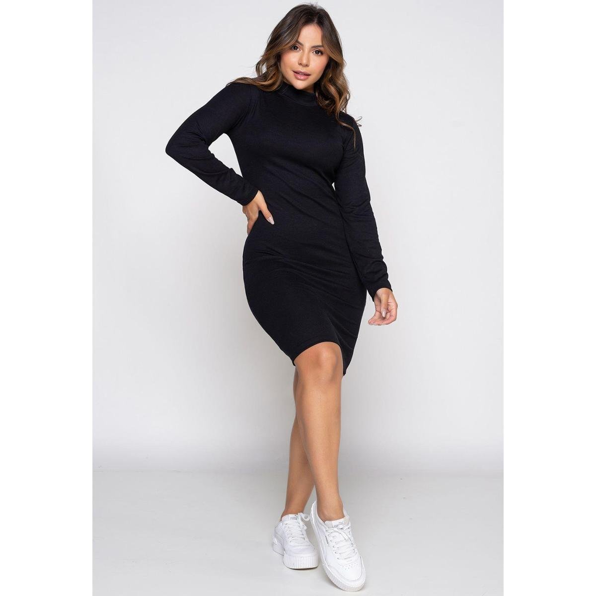 Vestido Midi Preto Para Usar Com Tenis Look Vestido Midi Com Tenis