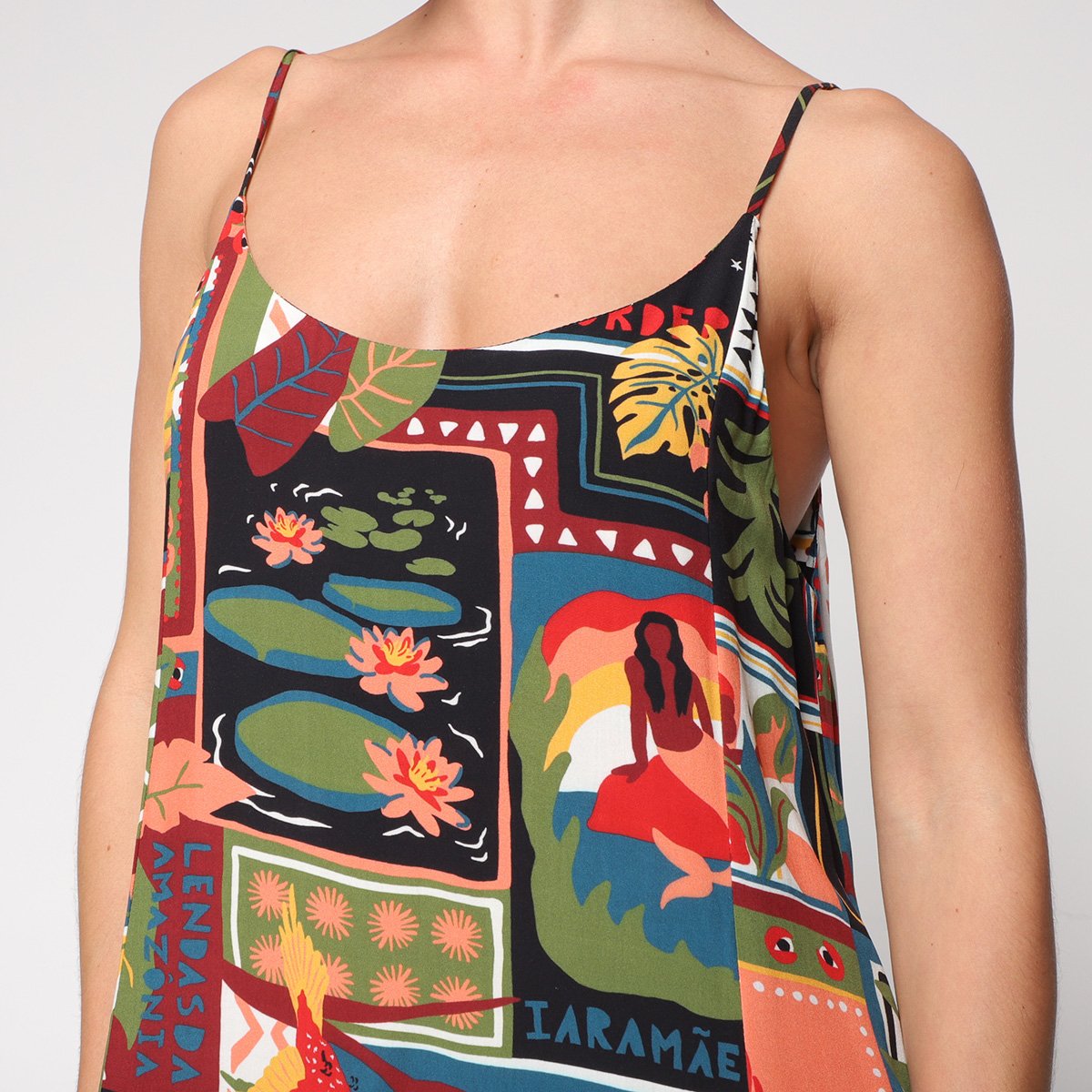 Vestido Midi Cantão Lendas - Estampado Menor preço em Vestido Midi Cantão Lendas - Estampado