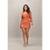 Vestido Midi com Decote Transpassado Feminino - Laranja
