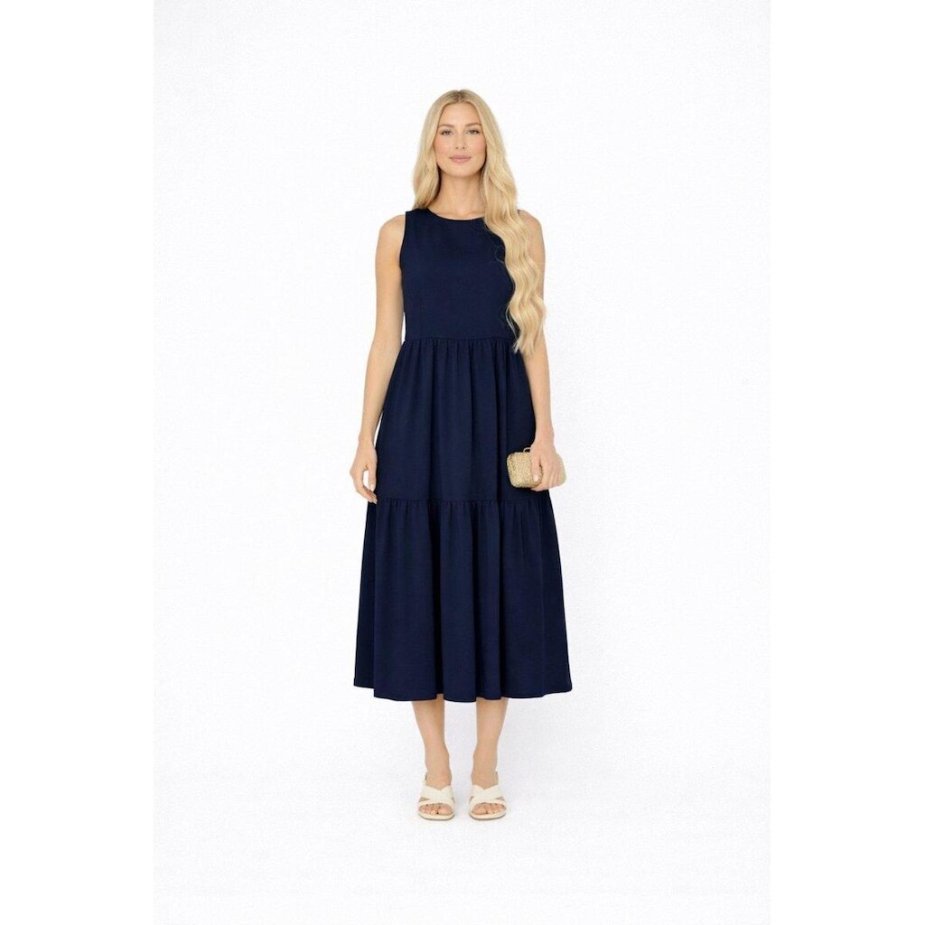 Vestido Midi D Bell Outlet Fashion Duas Marias Regata Azul Marinho