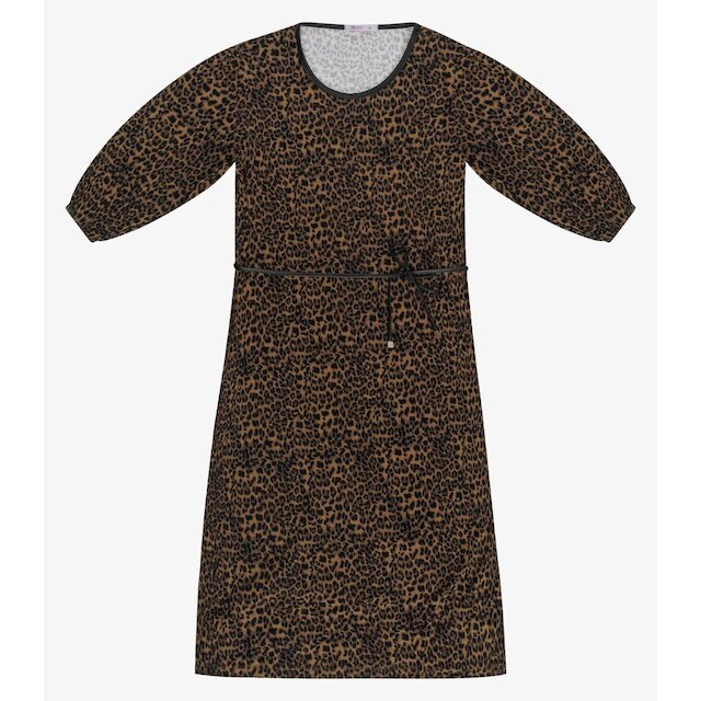 Vestido Midi Estampa Oncinha Plus Size Secret Glam Marrom