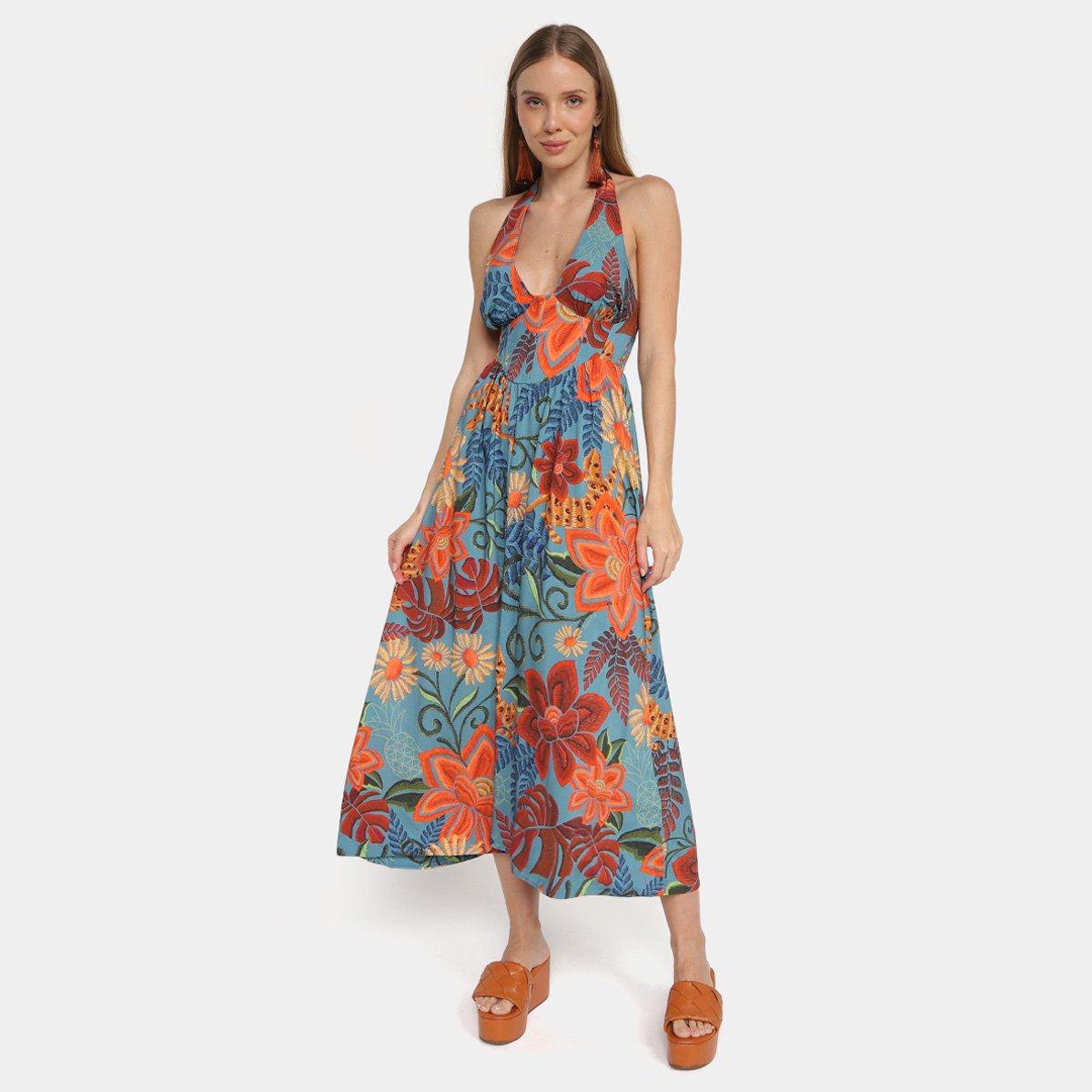 Vestido Midi Farm Encanto De Abacaxi - Estampado | Zattini