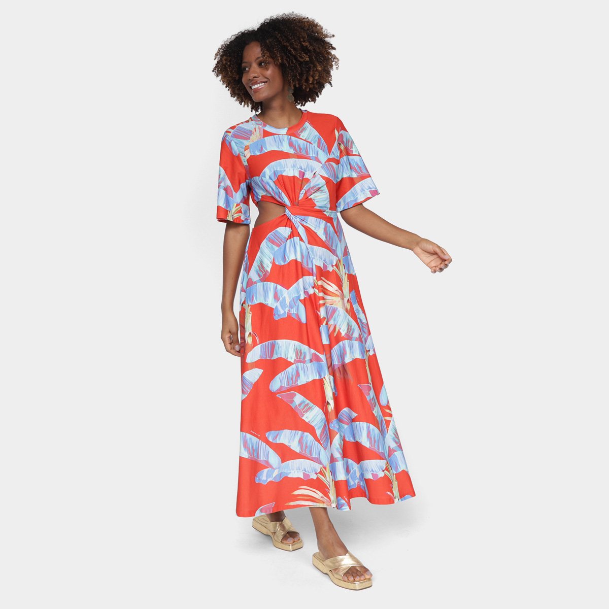 Vestido Midi Farm Selva Doce - Estampado Menor preço em Vestido Midi Farm Selva Doce - Estampado