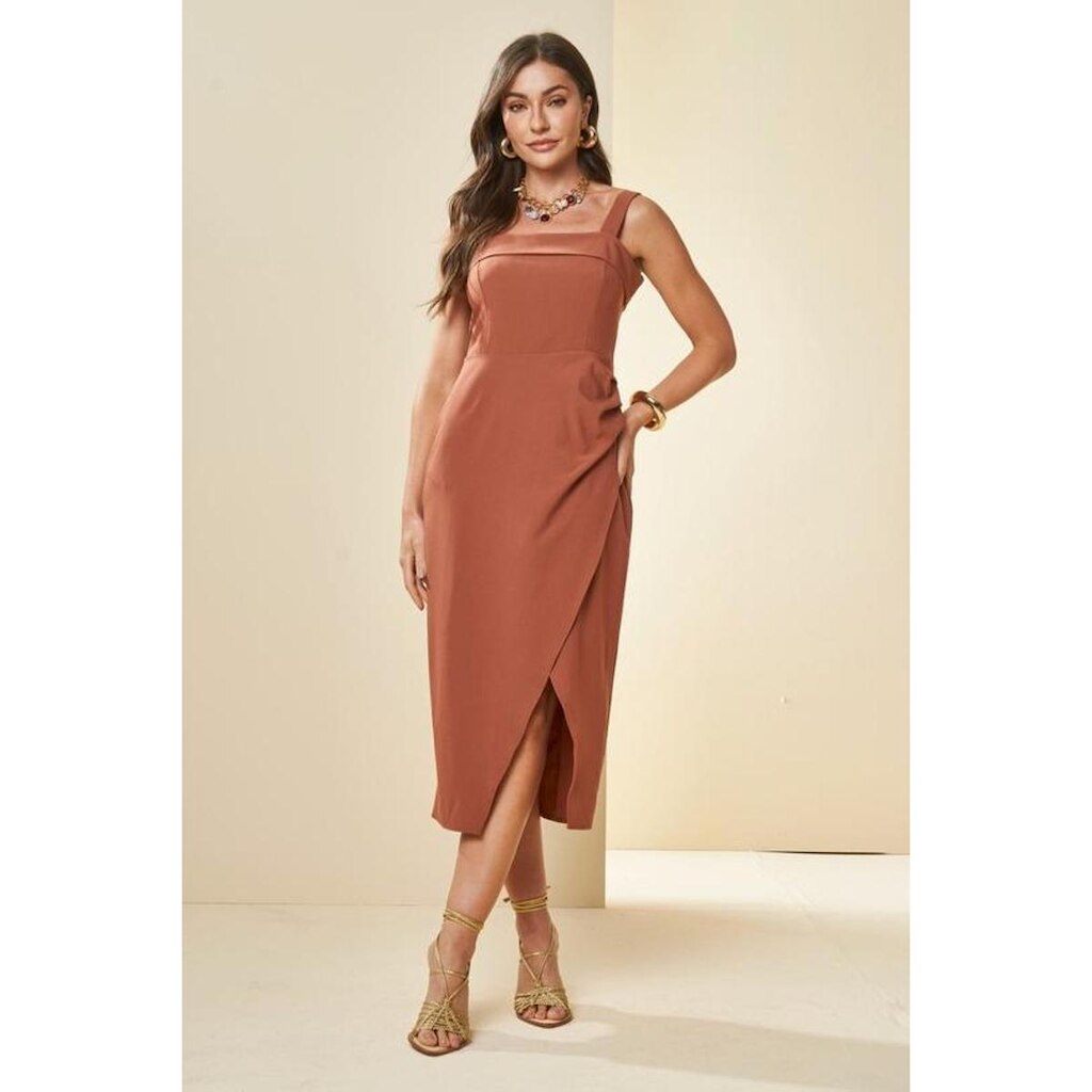 VESTIDO MIDI FEMININO DOCE TRAMA REF:105977