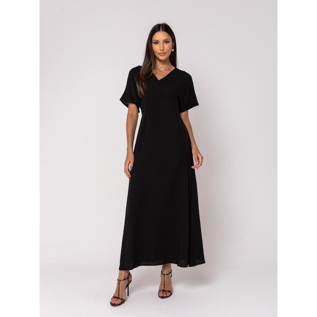 Vestido Midi Feminino Viscolinho Acinturado Salvatore
